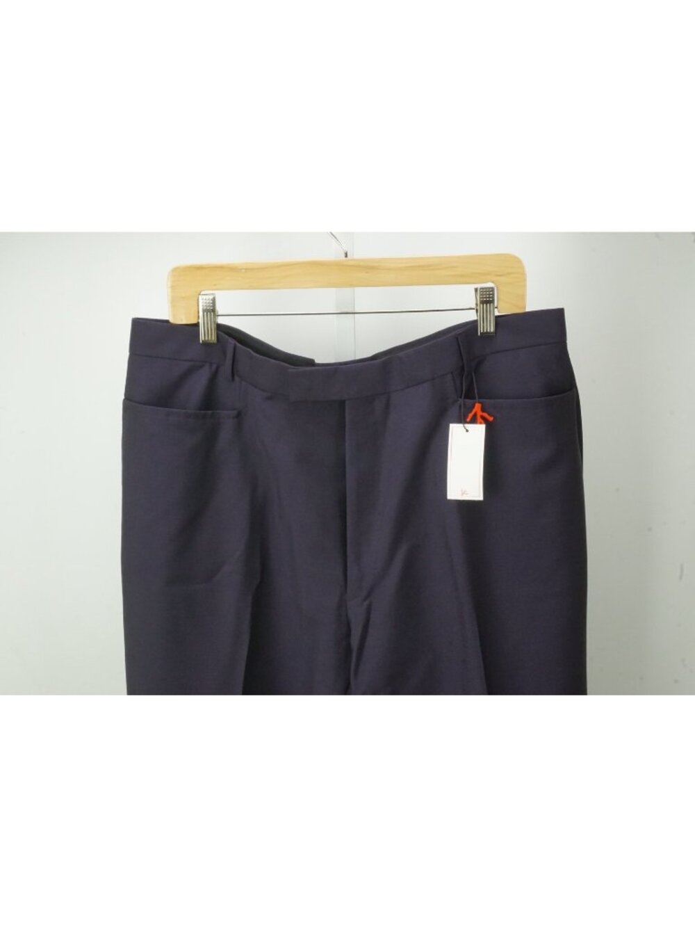 Isaia Solid Blue 100% Wool Mens Dress Pants Sz 58 EU BRAND NEW